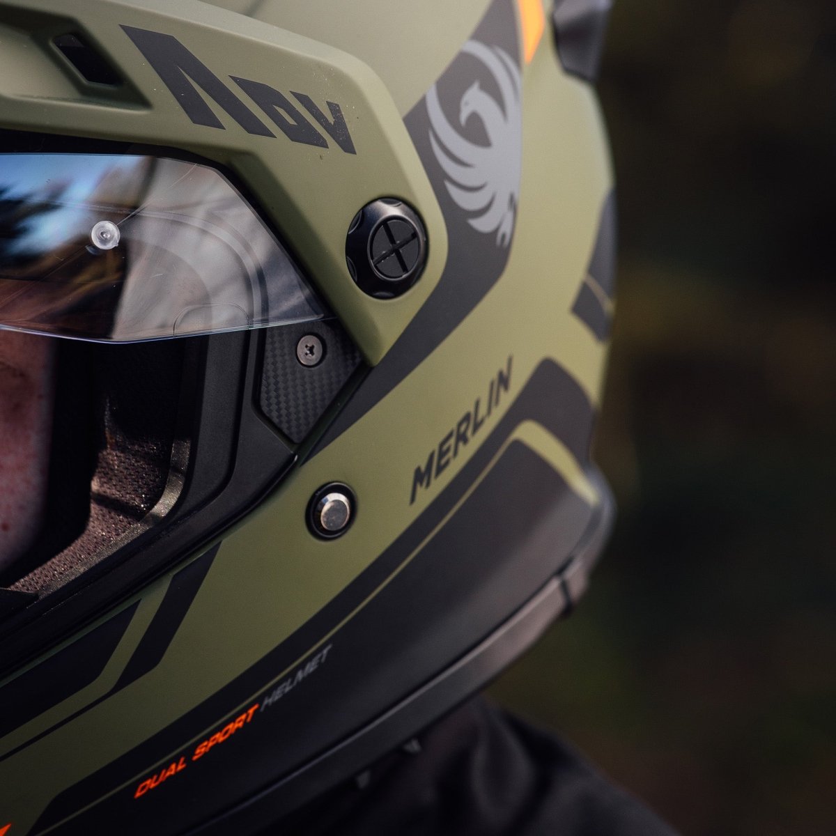 Merlin Torres Adventure Helmet in Block Matt Green