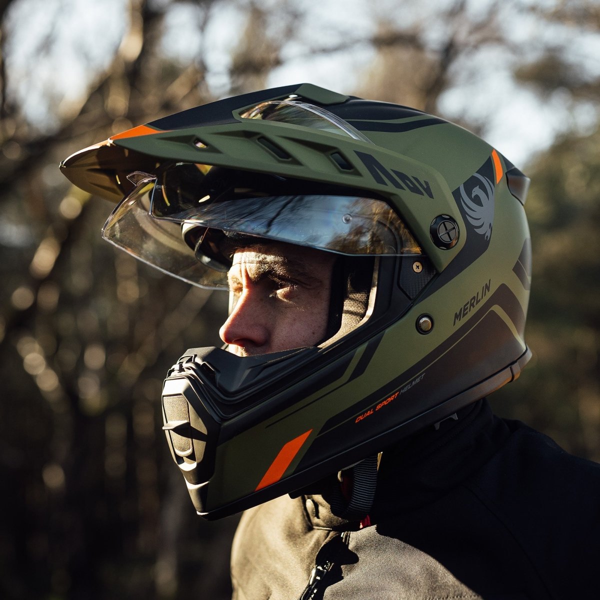 Merlin Torres Adventure Helmet in Block Matt Green