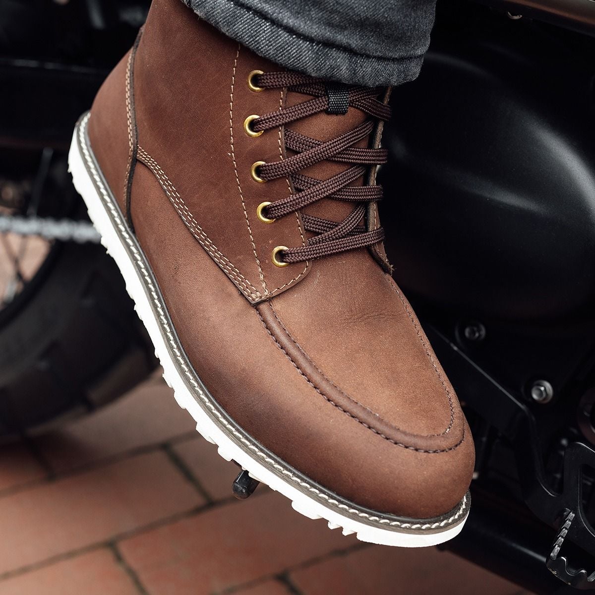Merlin Worker Moc Toe Waterproof Boot in Brown