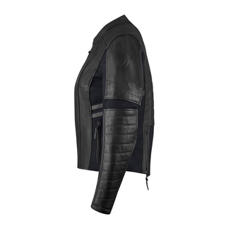 MotoGirl Amelia Leather Jacket Black - available at Veloce Club