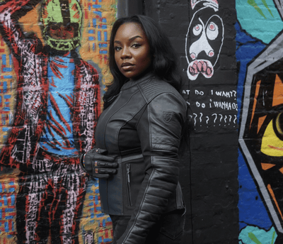 MotoGirl Amelia Leather Jacket Black - available at Veloce Club