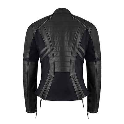 MotoGirl Amelia Leather Jacket Black - available at Veloce Club