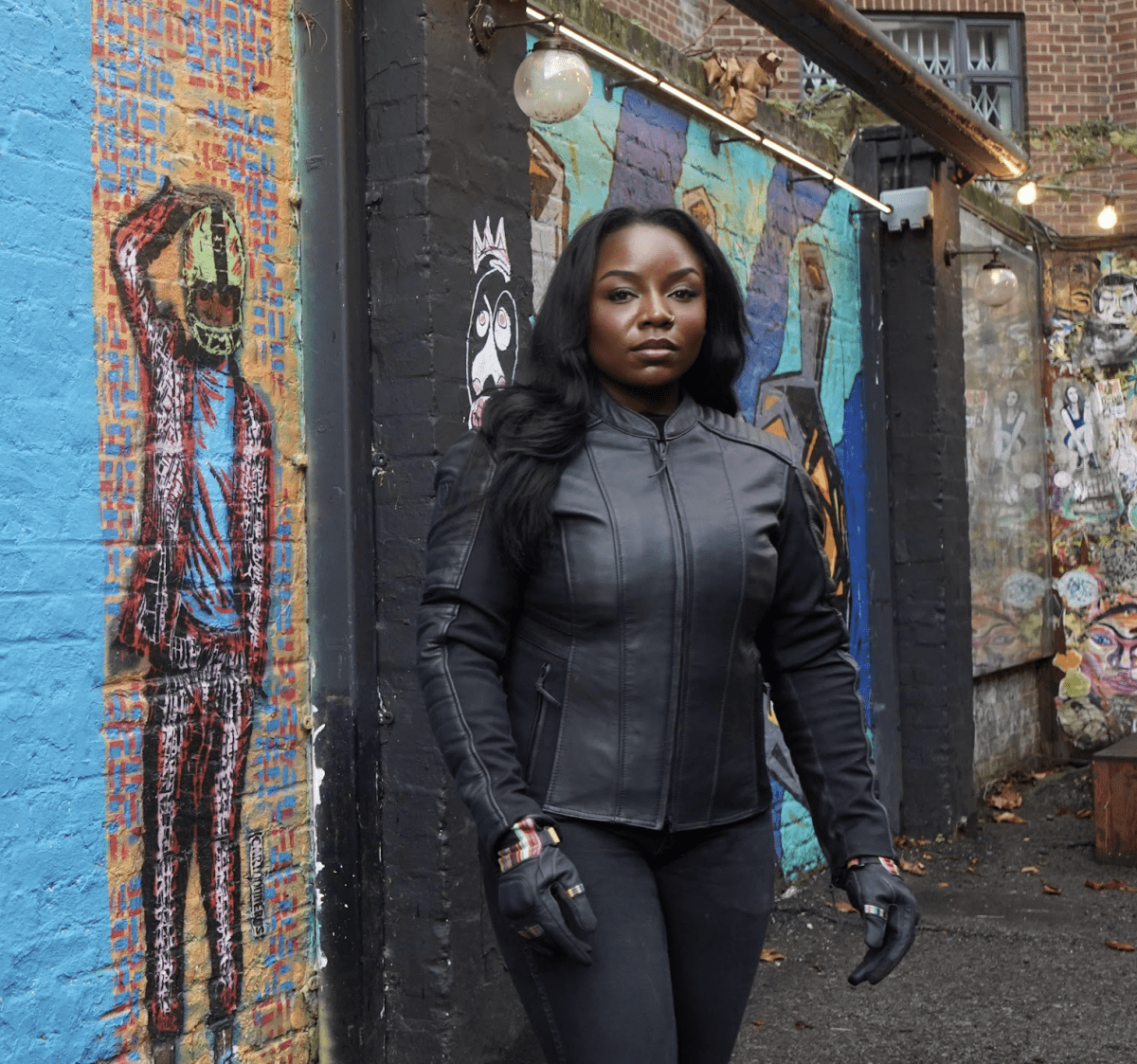 MotoGirl Amelia Leather Jacket Black - available at Veloce Club