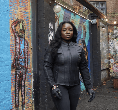 MotoGirl Amelia Leather Jacket Black - available at Veloce Club