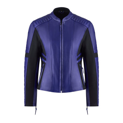 MotoGirl Amelia Leather Jacket Purple - available at Veloce Club