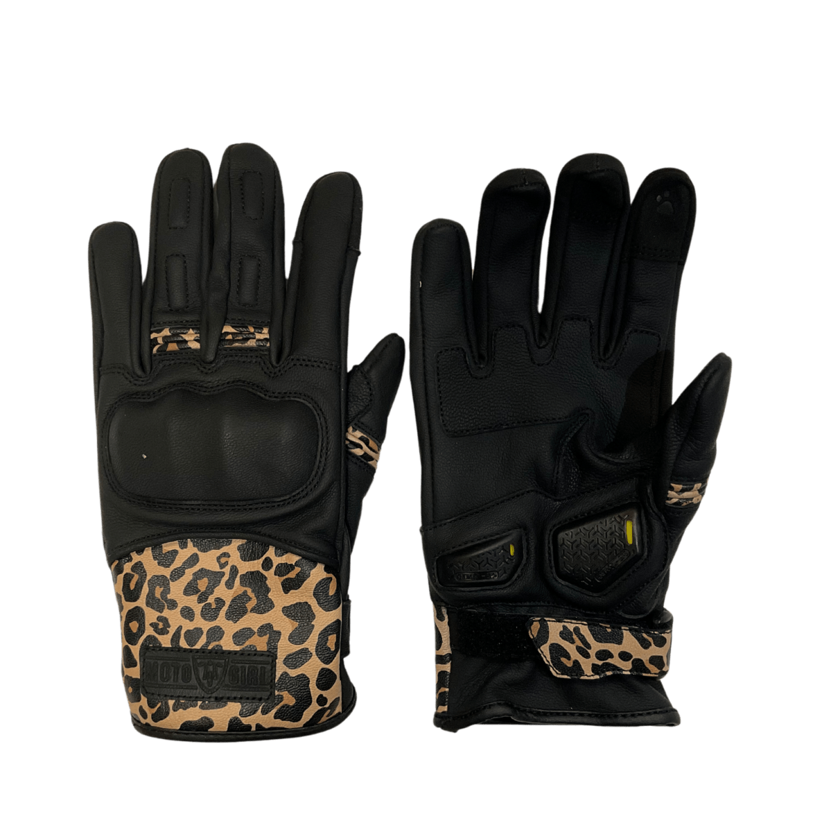 MotoGirl Bessie Gloves Leopard - available at Veloce Club