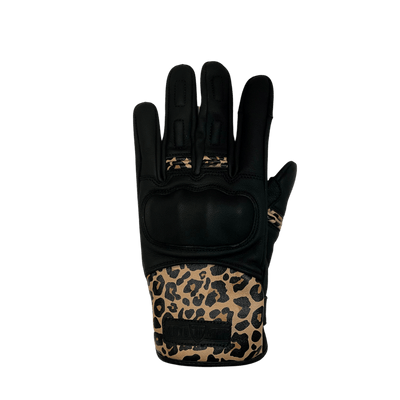 MotoGirl Bessie Gloves Leopard - available at Veloce Club