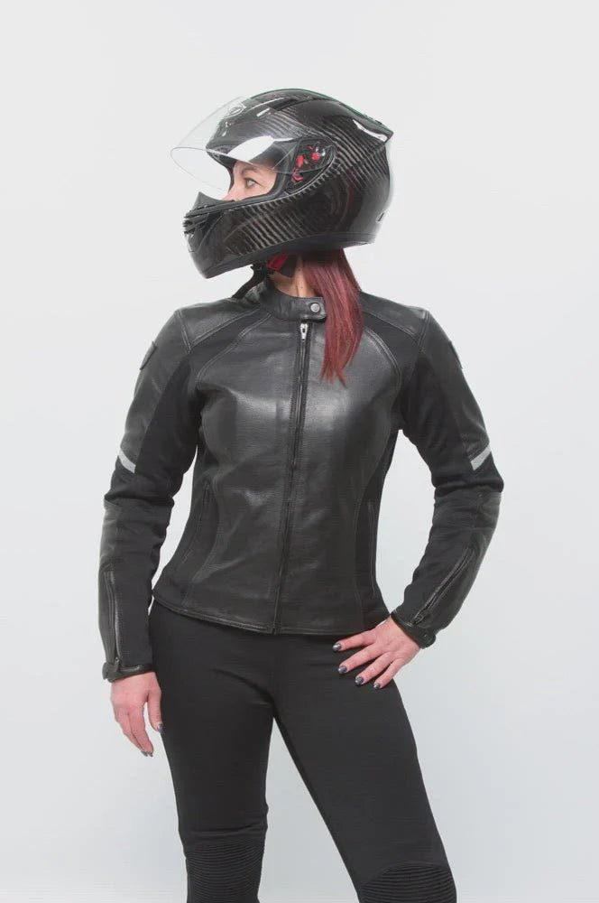 MotoGirl Fiona Leather Jacket Black | Veloce Club