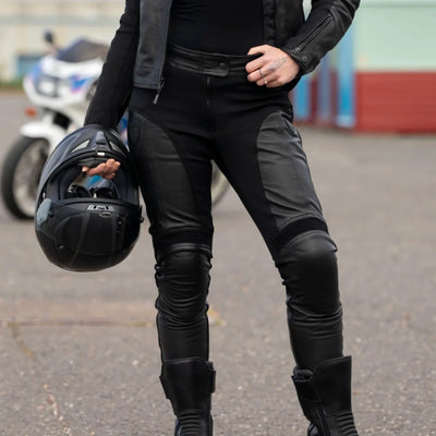 Fiona Black Leather Trousers | Veloce Club