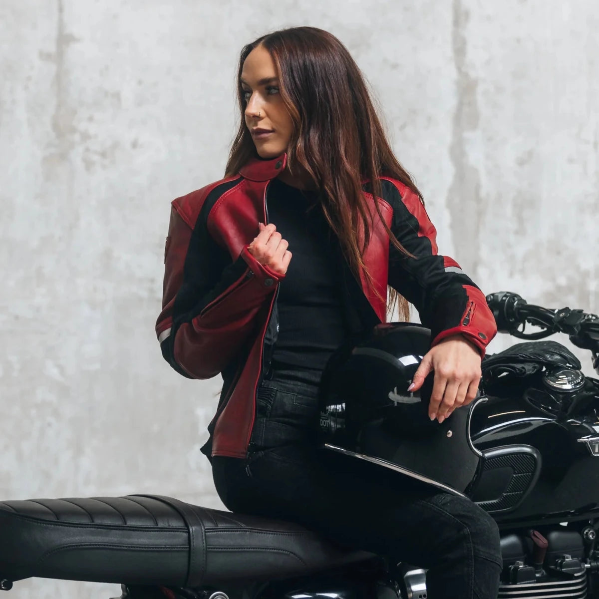 Fiona Red Leather Jacket | Veloce Club