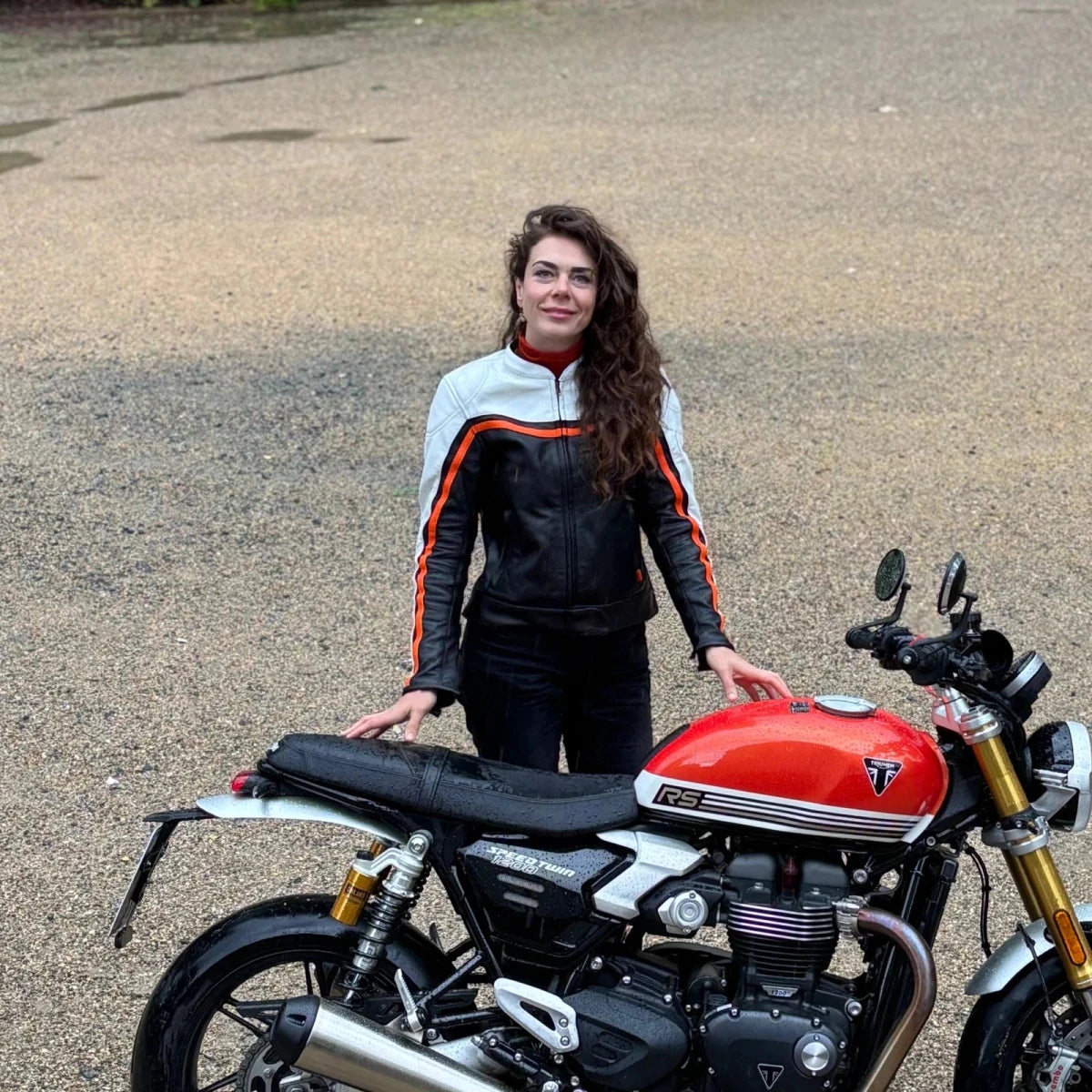 MotoGirl Hayley White Leather Jacket | Veloce Club