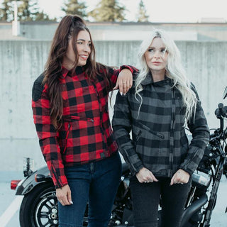 MotoGirl Jessie Flannel Jacket in Grey - available at Veloce Club