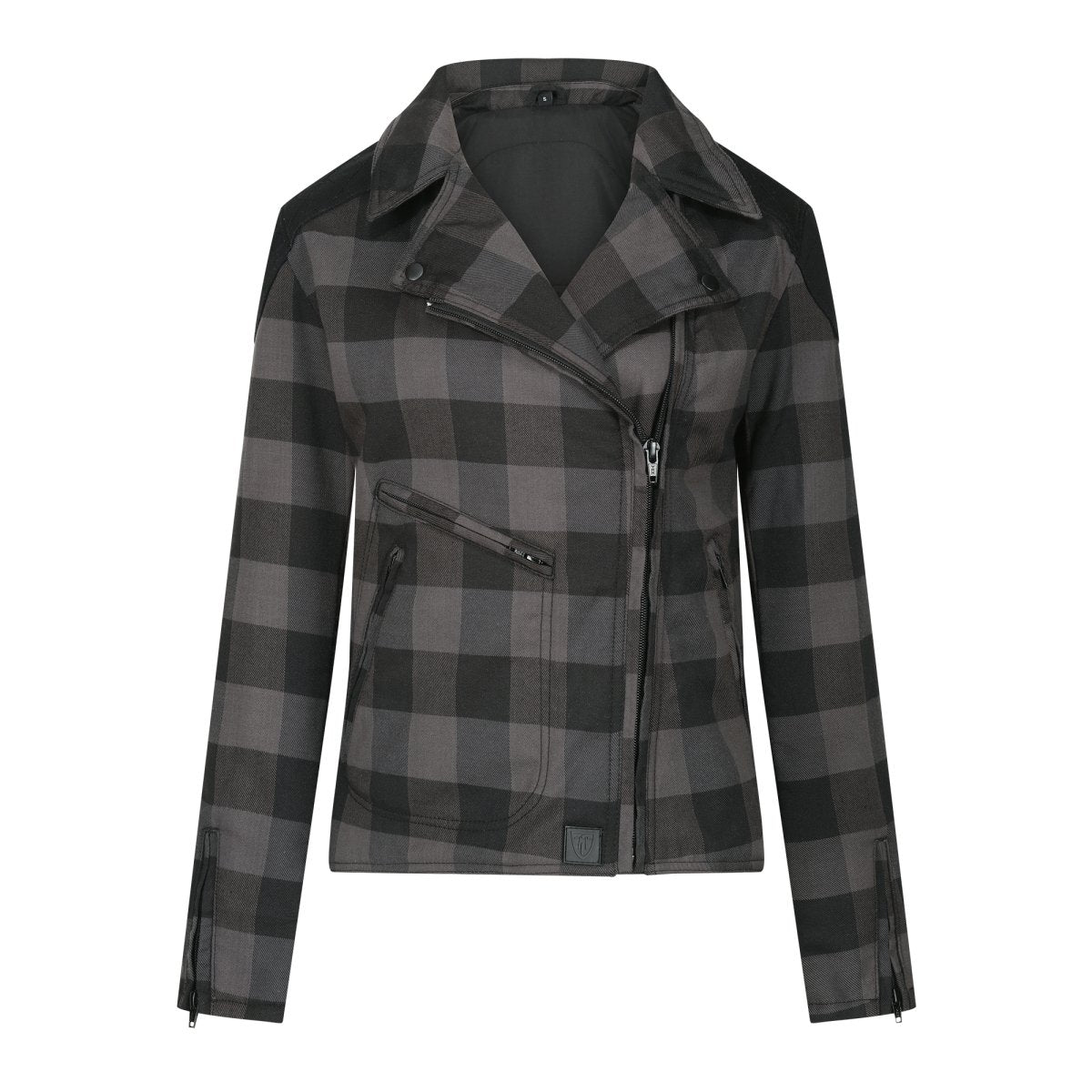 MotoGirl Jessie Flannel Jacket in Grey