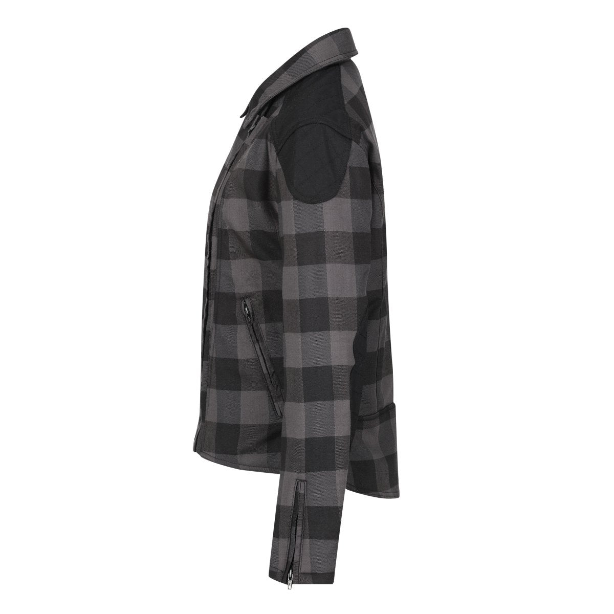 MotoGirl Jessie Flannel Jacket in Grey