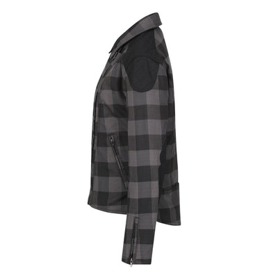 MotoGirl Jessie Flannel Jacket in Grey
