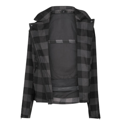 MotoGirl Jessie Flannel Jacket in Grey
