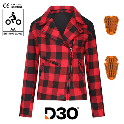 MotoGirl Jessie Flannel Jacket in Red