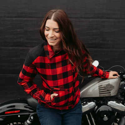 MotoGirl Jessie Flannel Jacket in Red