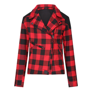 MotoGirl Jessie Flannel Jacket in Red - available at Veloce Club