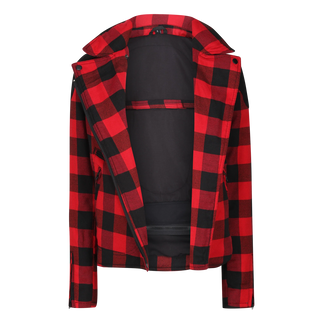 MotoGirl Jessie Flannel Jacket in Red - available at Veloce Club