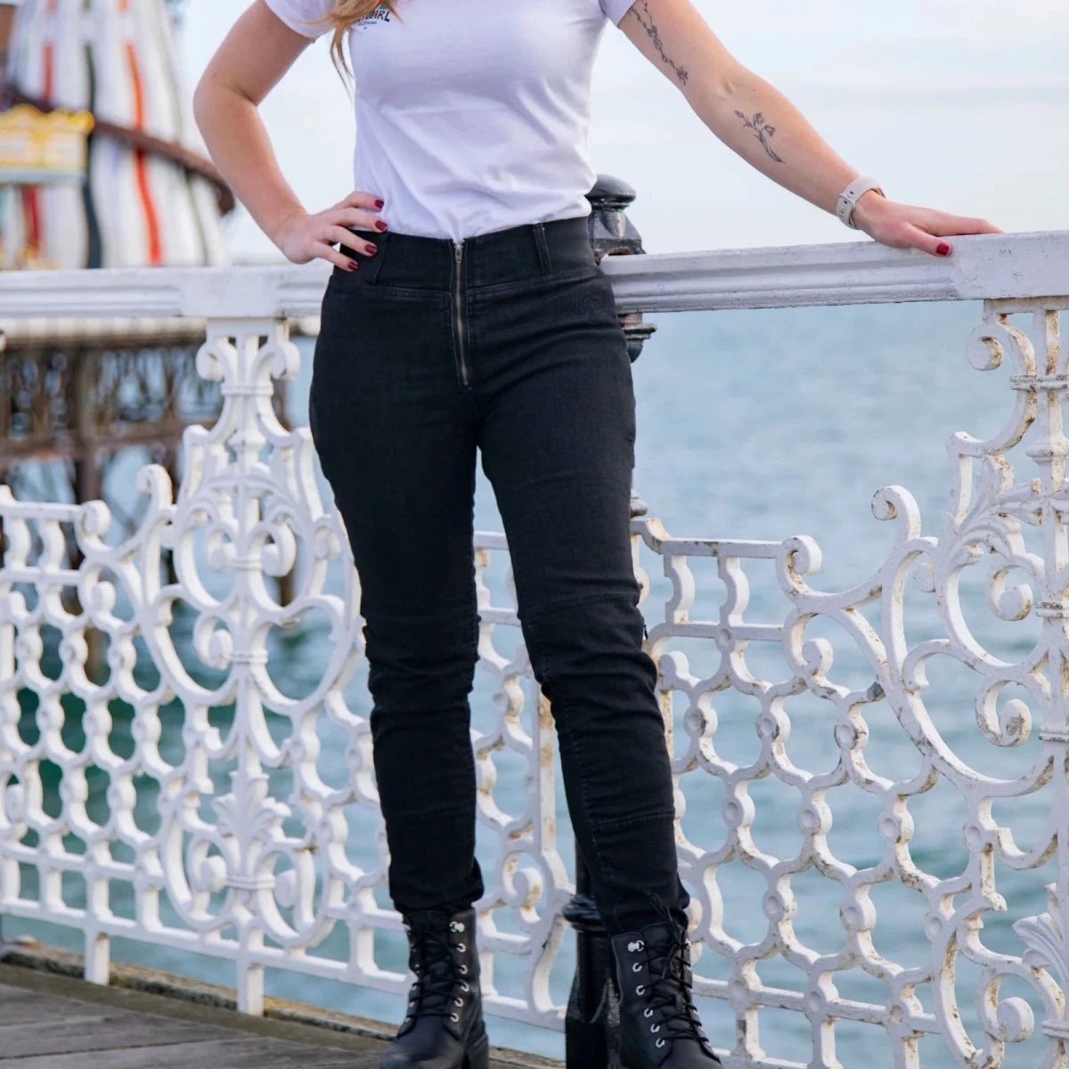 MotoGirl Julia Jeggings in Black | Veloce Club