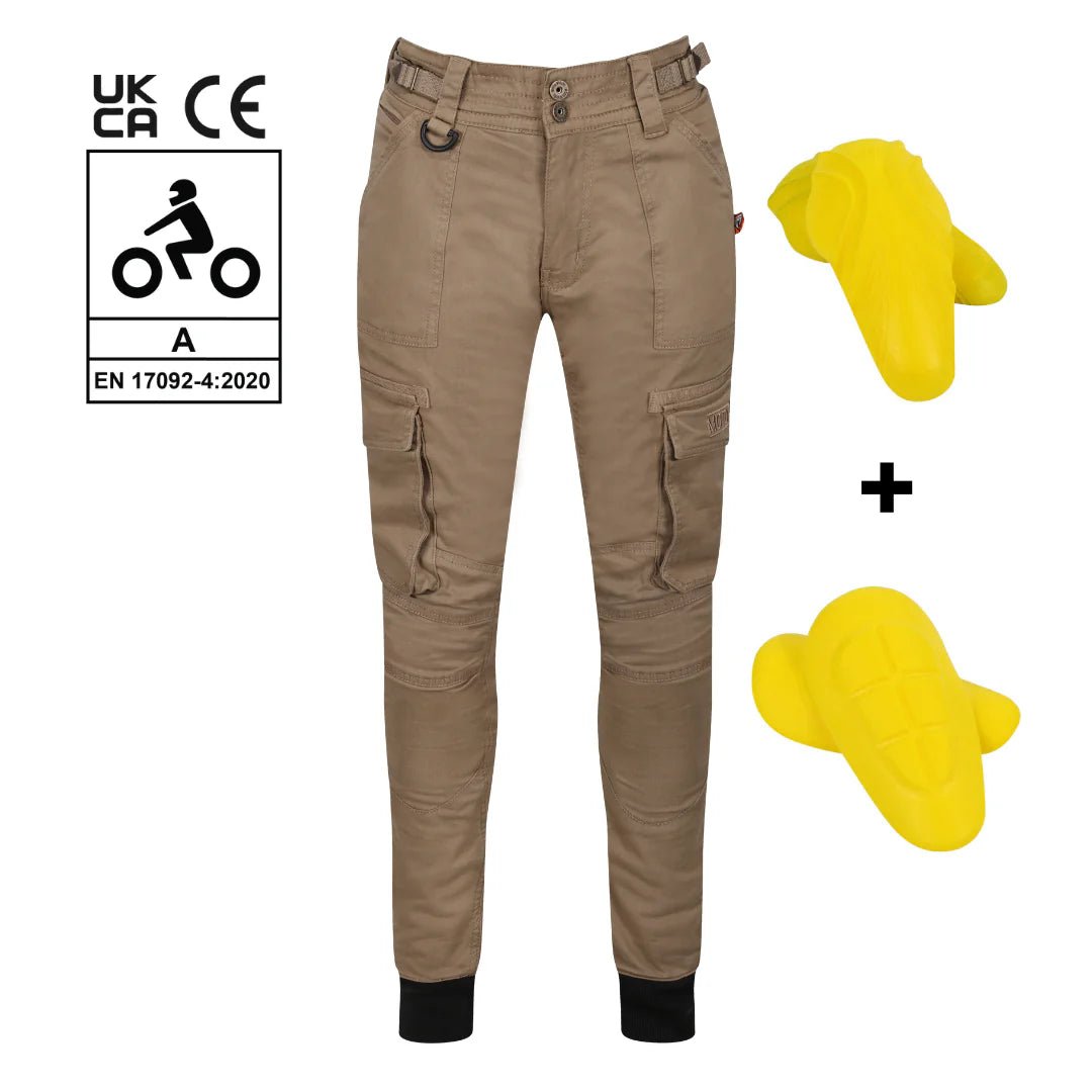 MotoGirl Lara Cargo trousers in Beige