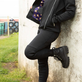 MotoGirl Nimi Zip Trousers in Black - available at Veloce Club