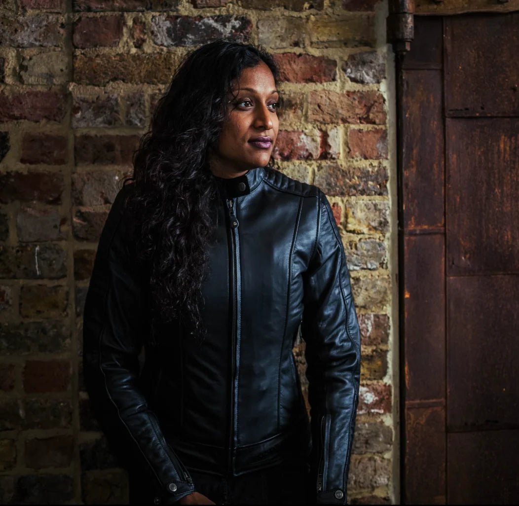 MotoGirl Valerie Leather Jacket in Black | Veloce Club