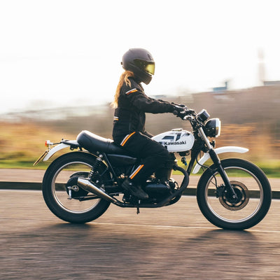 MotoGirl Vanessa Jacket and Vanessa Trousers in Black available at Veloce Club