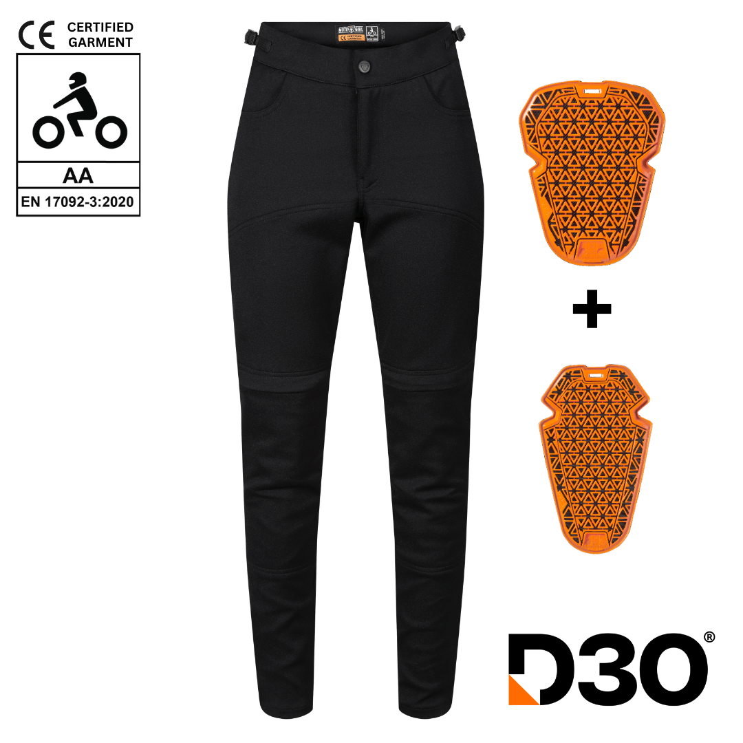 MotoGirl Nimi Zip Trousers in Black available at Veloce Club
