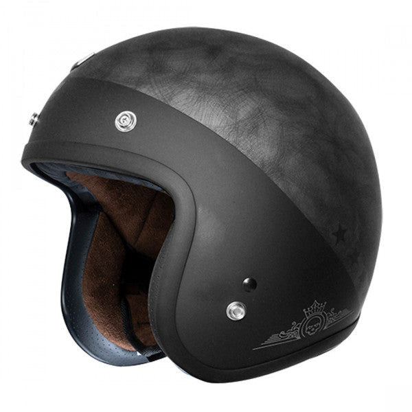 The Origine Primo Rocker Matt Silver Open face Helmet available from Veloce Club
