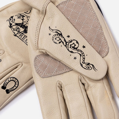 Macleod Motor Co Outlaw Motorcycle Gloves Cream | Veloce Club