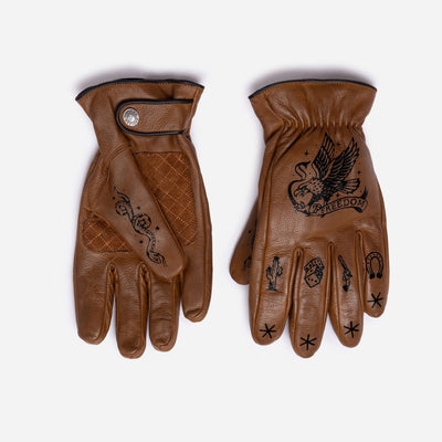 Macleod Motor Co Outlaw Motorcycle Gloves Brown | Veloce Club