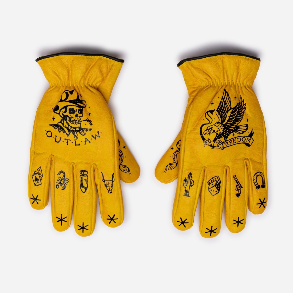 Macleod Motor Co Outlaw Motorcycle Gloves Mustard | Veloce Club