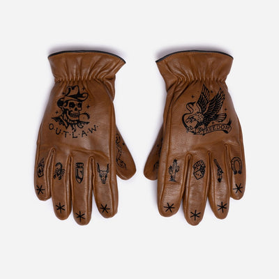 Macleod Motor Co Outlaw Motorcycle Gloves Brown | Veloce Club
