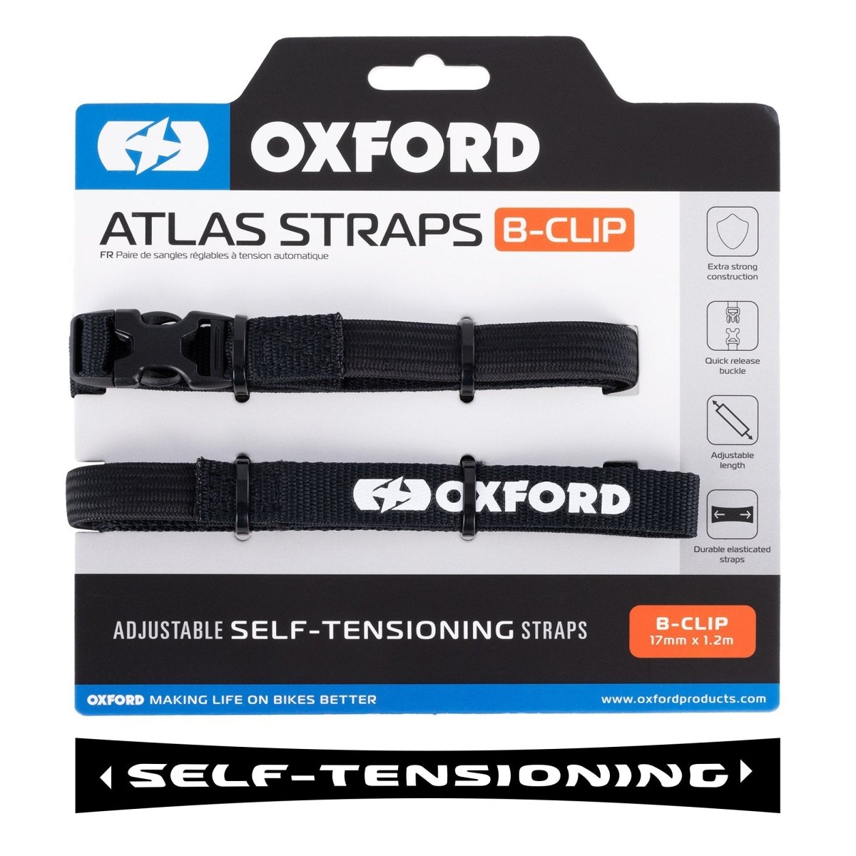 Oxford Atlas B - Clip 17mm x 2M Black (Pair)