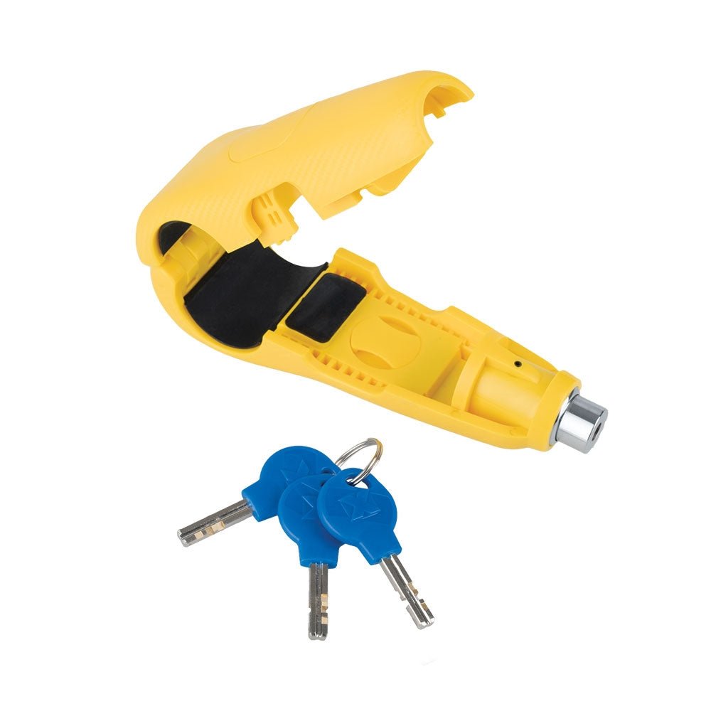 Oxford Lever & Throttle Lock in Yellow - available at Veloce Club