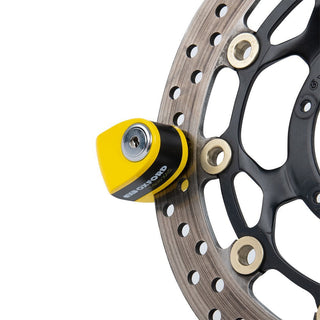Oxford Micro XA5 Alarm Disc Lock in Black and Yellow - available at Veloce Club