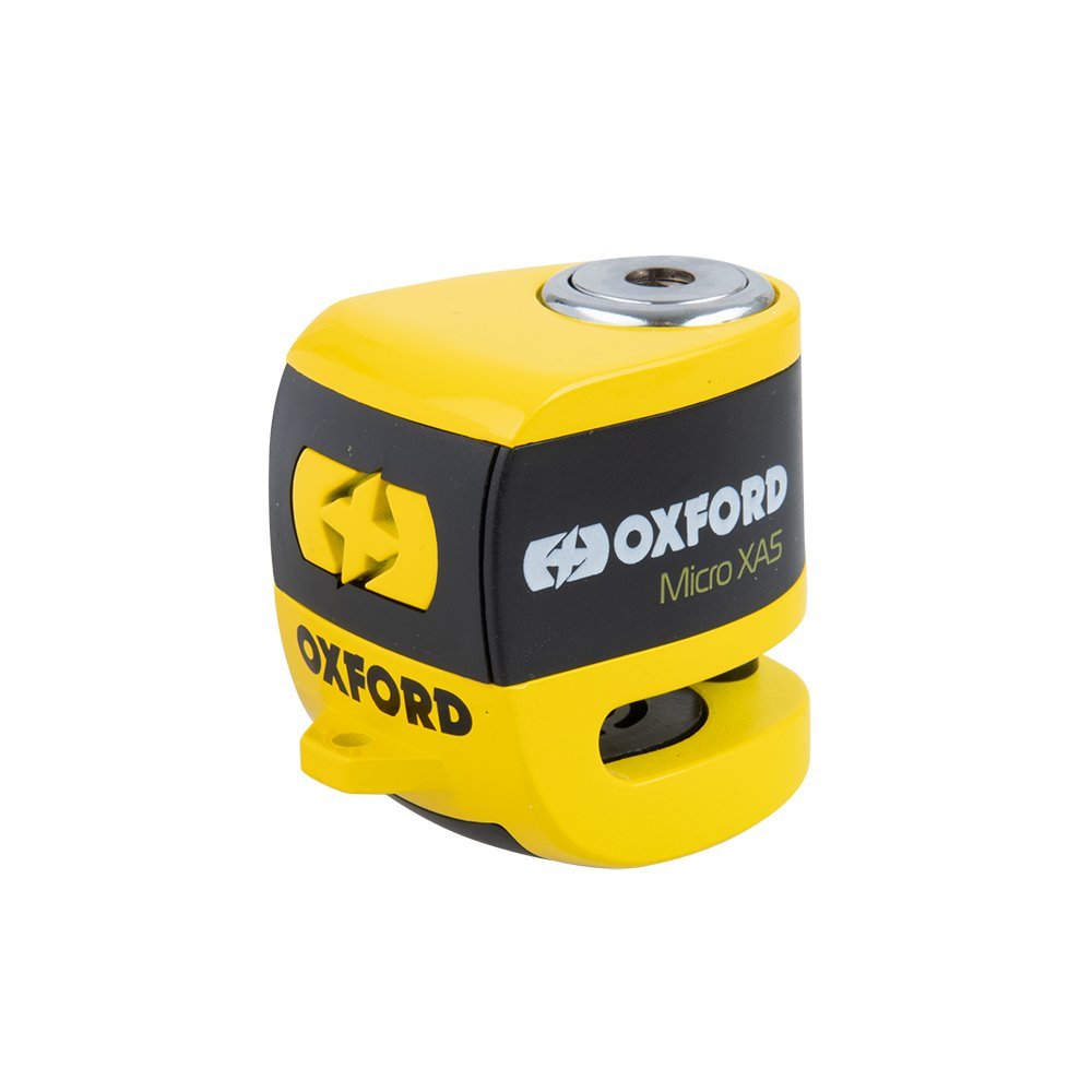 Oxford Micro XA5 Alarm Disc Lock in Black and Yellow
