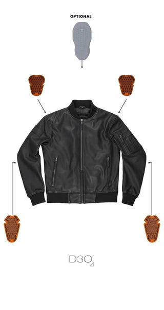 Pando Moto Falcon Leather Aviator Jacket in Black - available at Veloce Club