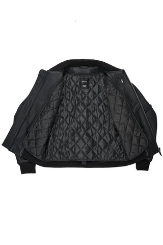 Pando Moto Falcon Leather Aviator Jacket in Black - available at Veloce Club