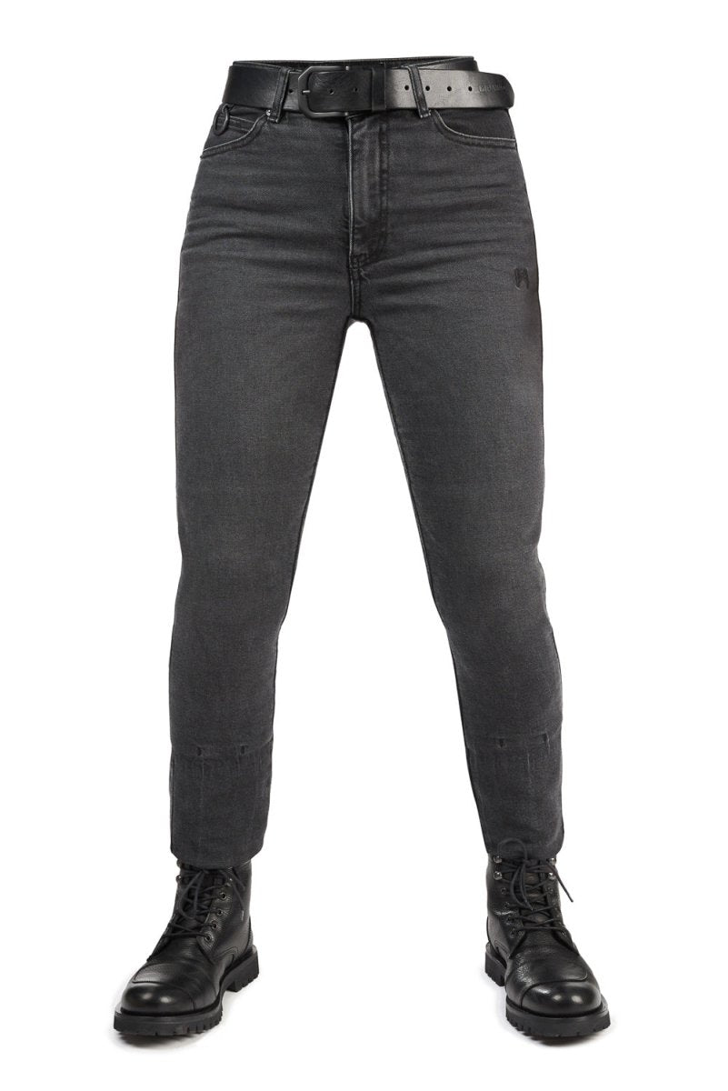 Pando Moto Kaya Slim Women's Jeans - Grey | Veloce Club