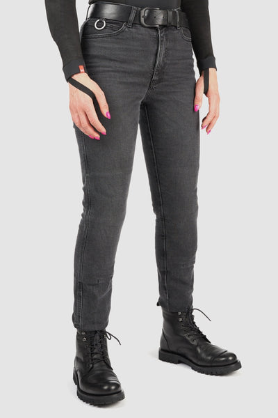Pando Moto Kaya Slim Women's Jeans - Grey | Veloce Club