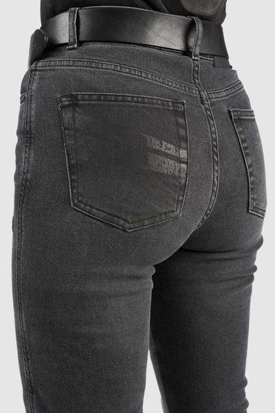 Pando Moto Kaya Slim Women's Jeans - Grey | Veloce Club