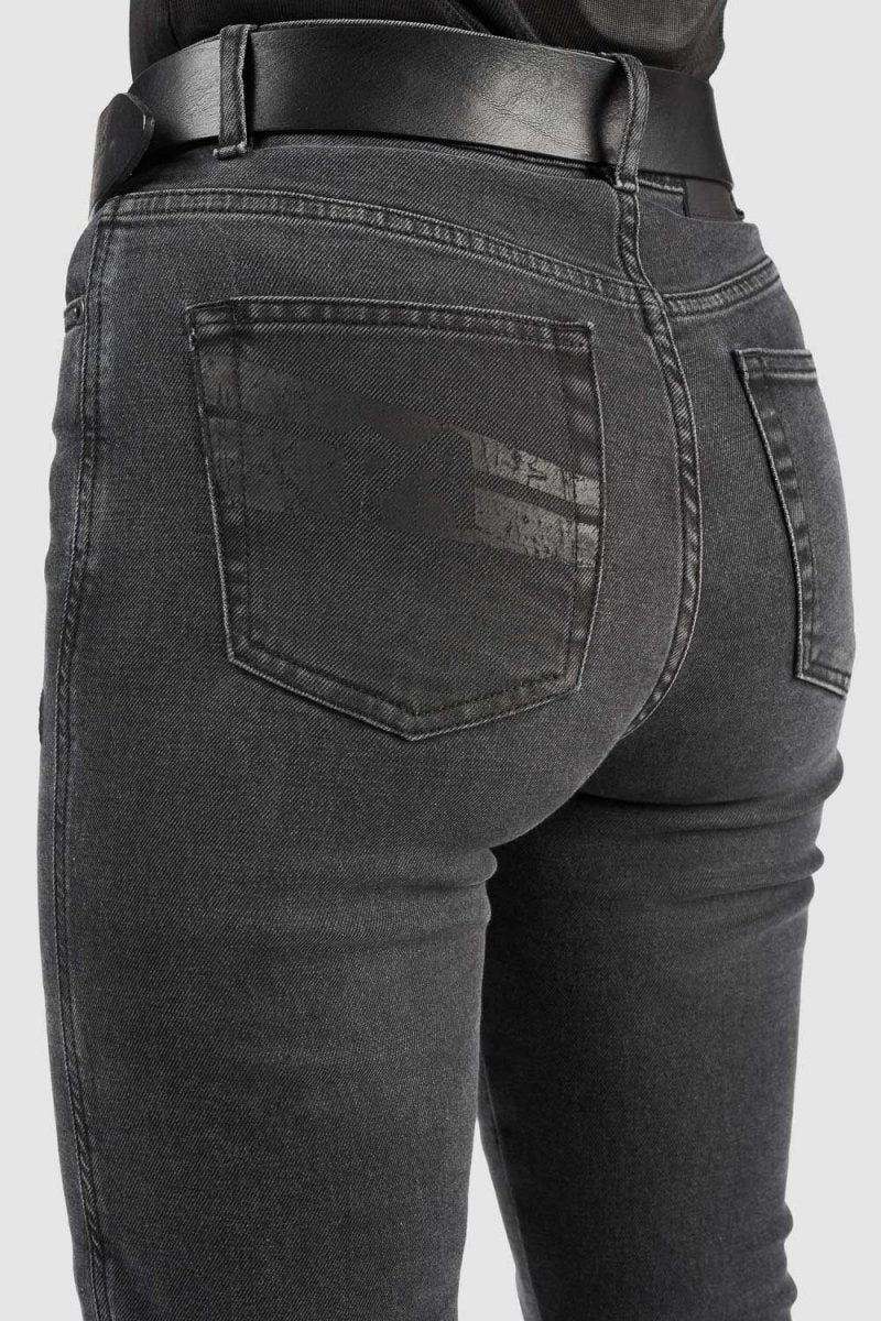 Pando Moto Kaya Slim Women's Jeans - Grey | Veloce Club