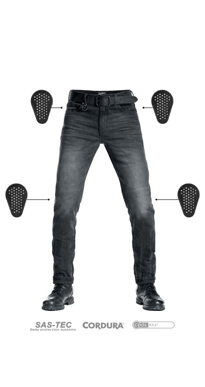 Pando Moto Robby Slim Jean in Black | Veloce Club