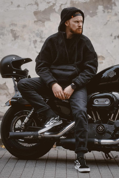 Pando Moto Robby Slim Jean in Black | Veloce Club