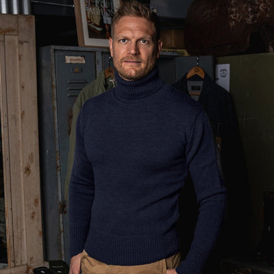 Pike Brothers 1923 Turtle Neck Dark Navy | Veloce Club