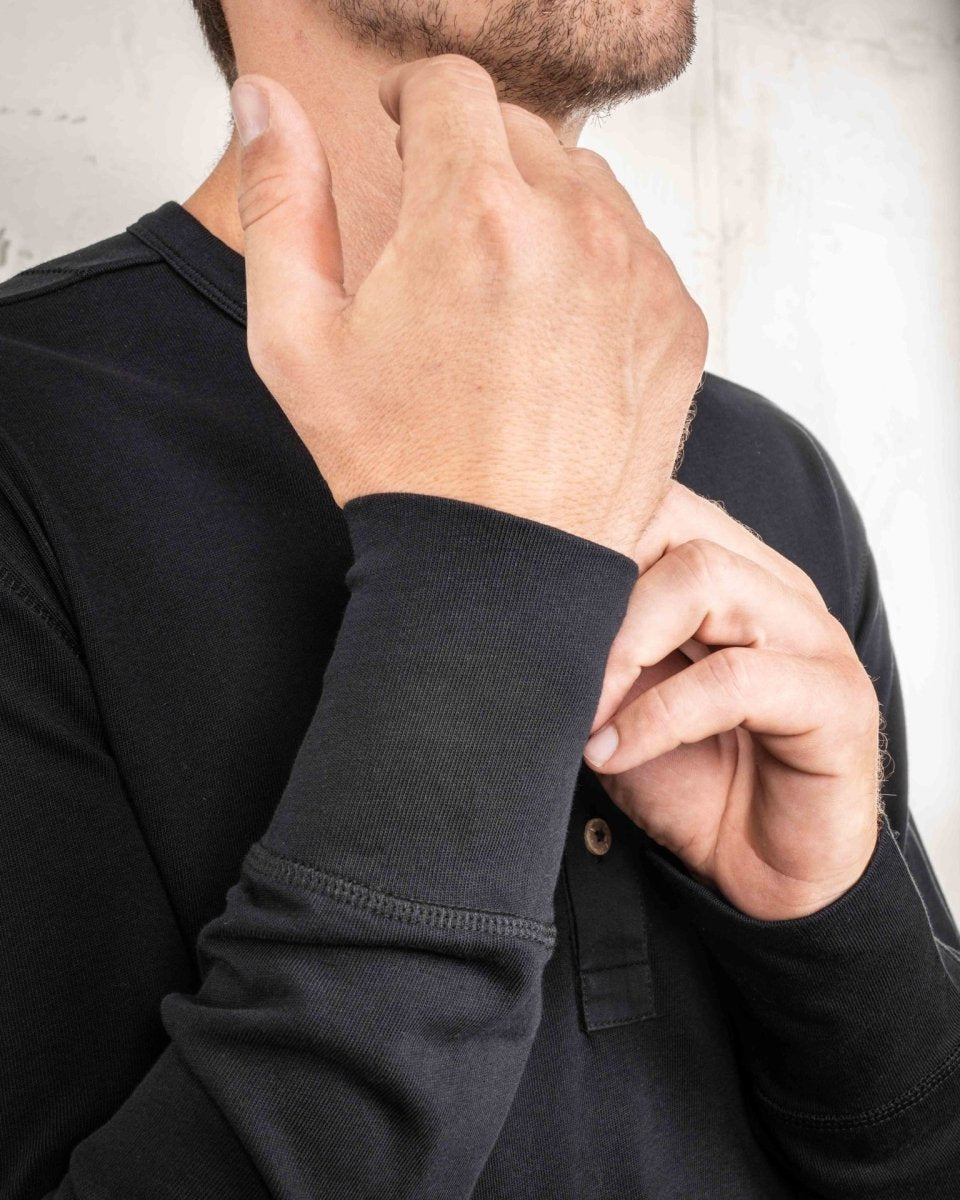 Pike Brothers 1927 Henley Shirt Deep Black | Veloce Club