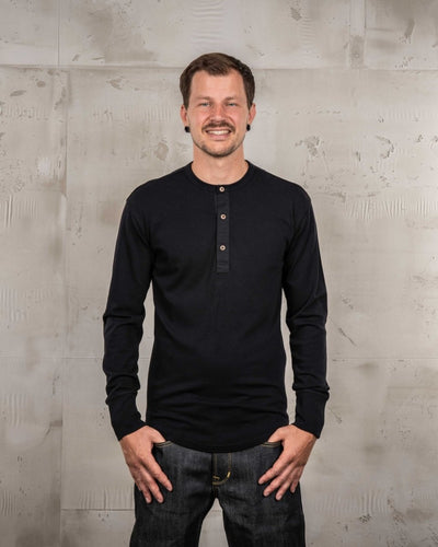 Pike Brothers 1927 Henley Shirt Deep Black | Veloce Club
